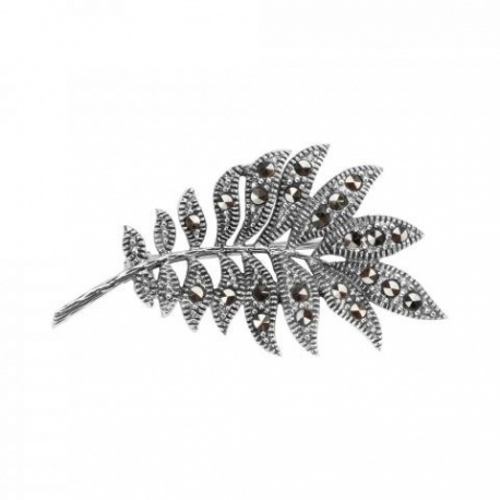 Broszka srebrna z markazytami