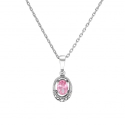 Zawieszka z różową cyrkonią srebro