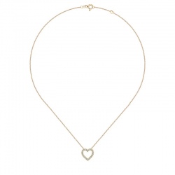 Naszyjnik złoty z cyrkoniami - serce
