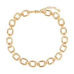 Naszyjnik pozłacany młotkowany - mosiądz - Moderno
